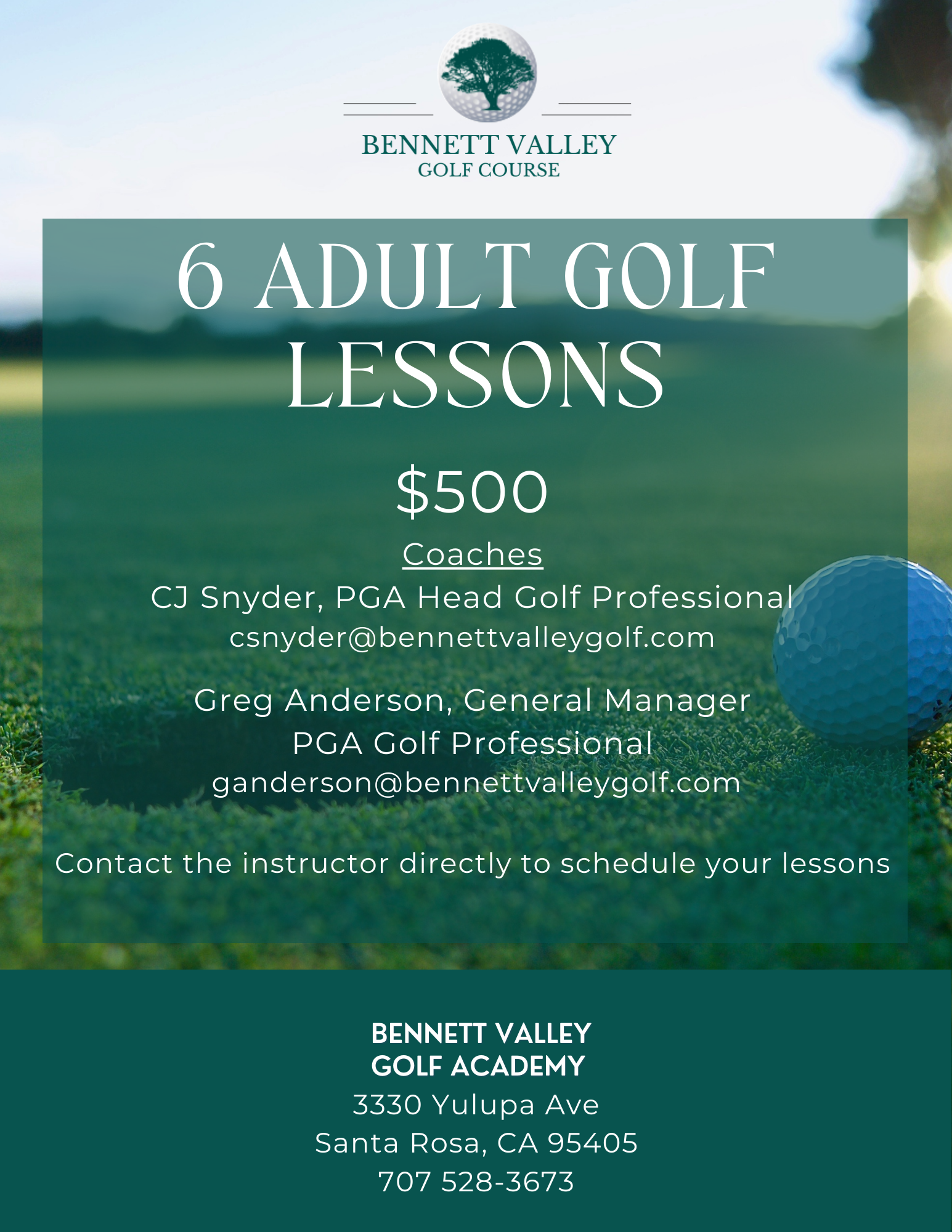 BVGC ADULT Golf Lessons